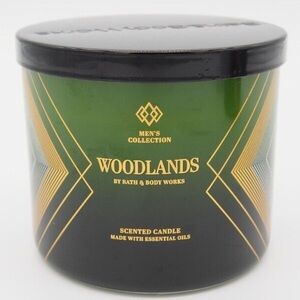 Bath & Body Works Men's Collection Woodlands 3-wick Scented Candle 14.5 oz New!
